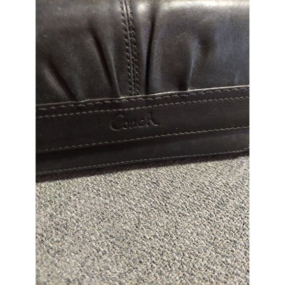 Coach Soho Women's Black Leather Pleated Trifold Wallet - Picture 2 of 11